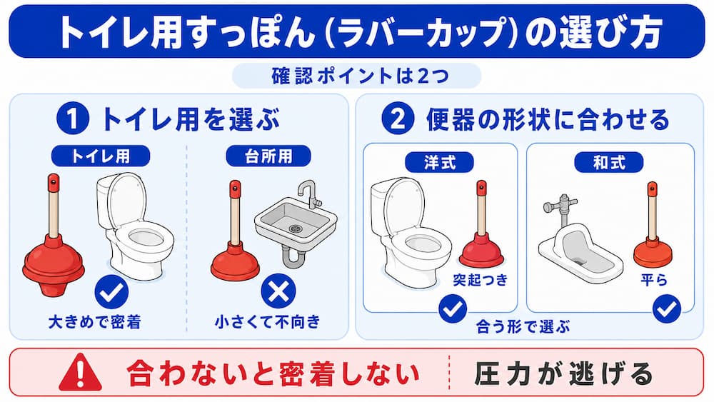 トイレ用すっぽん(ラバーカップ)の選び方