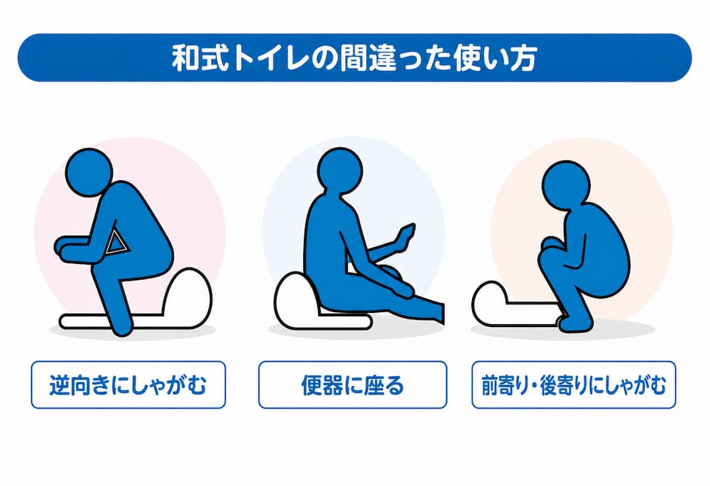 和式トイレの間違った使い方