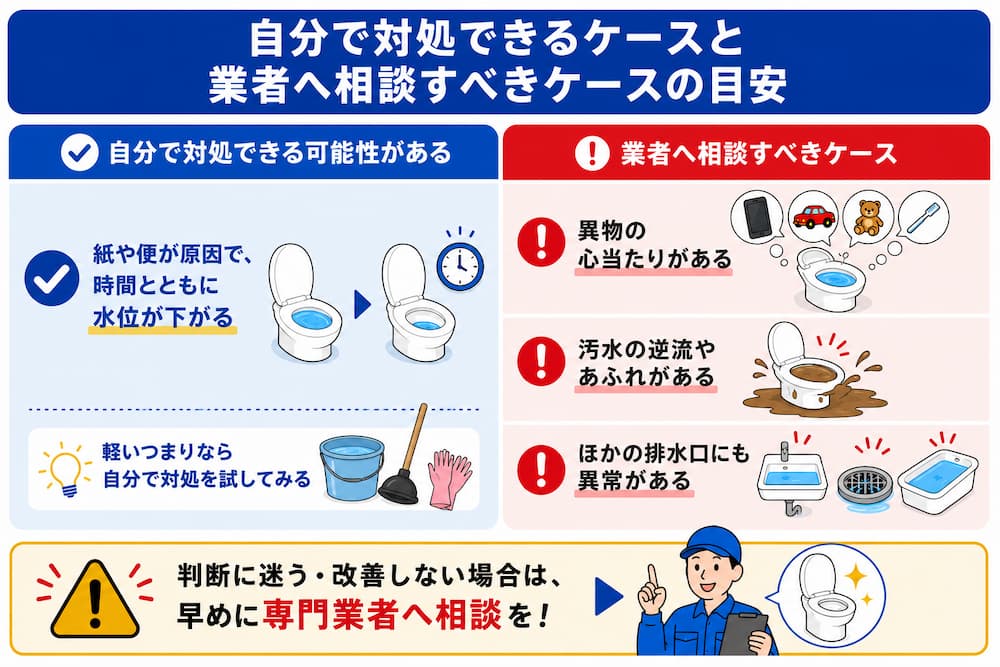 自分で対処できるケース・業者に依頼すべきケース